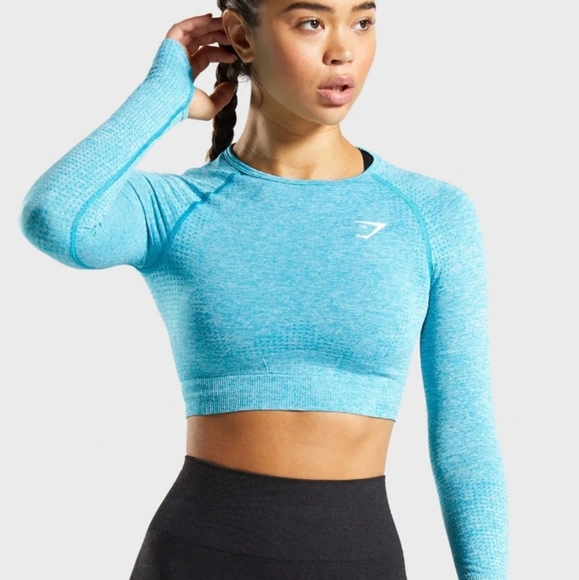 Gymshark Tops - M Gymshark vital seamless LS crop top